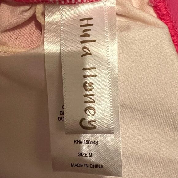 Hula Honey Solid Zipper Bralette Bikini Top Swim Pink Medium NWT - Picture 6 of 8